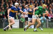 8 May 2022; Dan Morrisey of Limerick in action against Jake Morris of Tipperary during the Munster GAA Hurling Senior Championship Round 3 match between Limerick and Tipperary at TUS Gaelic Grounds in Limerick. Photo by Stephen McCarthy/Sportsfile