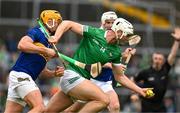 8 May 2022; Kyle Hayes of Limerick is tackled by Ronan Maher of Tipperary during the Munster GAA Hurling Senior Championship Round 3 match between Limerick and Tipperary at TUS Gaelic Grounds in Limerick. Photo by Ray McManus/Sportsfile
