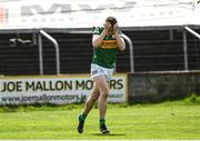 8 May 2022; Ruairí Murphy of Kerry reacts to a missed shot on goal during the EirGrid GAA Football All-Ireland U20 Championship Semi-Final match between Kerry and Tyrone at MW Hire O'Moore Park in Portlaoise, Laois. Photo by Harry Murphy/Sportsfile