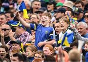 8 May 2022; Tipperary supporters celebrate a score during the Munster GAA Hurling Senior Championship Round 3 match between Limerick and Tipperary at TUS Gaelic Grounds in Limerick. Photo by Stephen McCarthy/Sportsfile
