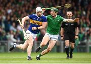 8 May 2022; Michael Breen of Tipperary in action against William O'Donoghue of Limerick during the Munster GAA Hurling Senior Championship Round 3 match between Limerick and Tipperary at TUS Gaelic Grounds in Limerick. Photo by Stephen McCarthy/Sportsfile