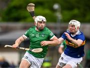 8 May 2022; Aaron Gillane of Limerick is tackled by Seamus Kennedy of Tipperary during the Munster GAA Hurling Senior Championship Round 3 match between Limerick and Tipperary at TUS Gaelic Grounds in Limerick. Photo by Ray McManus/Sportsfile
