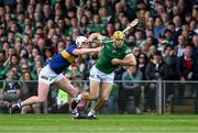 8 May 2022; Dan Morrisey of Limerick is tackled by Michael Breen of Tipperary during the Munster GAA Hurling Senior Championship Round 3 match between Limerick and Tipperary at TUS Gaelic Grounds in Limerick. Photo by Ray McManus/Sportsfile