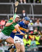8 May 2022; Conor Bowe of Tipperary is tackled by Kyle Hayes of Limerick during the Munster GAA Hurling Senior Championship Round 3 match between Limerick and Tipperary at TUS Gaelic Grounds in Limerick. Photo by Ray McManus/Sportsfile