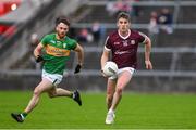 8 May 2022; Shane Walsh of Galway in action against Conor Reynolds of Leitrim during the Connacht GAA Football Senior Championship Semi-Final match between Galway and Leitrim at Pearse Stadium in Galway. Photo by Brendan Moran/Sportsfile