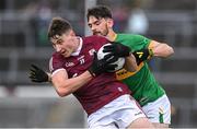 8 May 2022; Matthew Tierney of Galway in action against Mark Plunkett of Leitrim during the Connacht GAA Football Senior Championship Semi-Final match between Galway and Leitrim at Pearse Stadium in Galway. Photo by Brendan Moran/Sportsfile