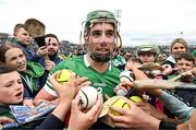 8 May 2022; Sean Finn of Limerick is surrounded by autograph hunters after the Munster GAA Hurling Senior Championship Round 3 match between Limerick and Tipperary at TUS Gaelic Grounds in Limerick. Photo by Ray McManus/Sportsfile