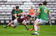 8 May 2022; Damien Comer of Galway is tackled by David Bruen of Leitrim during the Connacht GAA Football Senior Championship Semi-Final match between Galway and Leitrim at Pearse Stadium in Galway. Photo by Brendan Moran/Sportsfile