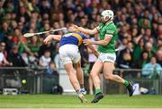 8 May 2022; Aaron Gillane of Limerick in action against Ronan Maher of Tipperary during the Munster GAA Hurling Senior Championship Round 3 match between Limerick and Tipperary at TUS Gaelic Grounds in Limerick. Photo by Stephen McCarthy/Sportsfile