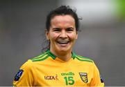 8 May 2022; Geraldine McLaughlin of Donegal after her side's victory in the Ulster Ladies Football Senior Championship Semi-Final match between Cavan and Donegal at St Tiernach's Park in Clones, Monaghan. Photo by Piaras Ó Mídheach/Sportsfile