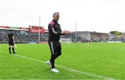 8 May 2022; Galway manager Padraic Joyce reacts after Owen Gallagher scored Galway's fourth goal during the Connacht GAA Football Senior Championship Semi-Final match between Galway and Leitrim at Pearse Stadium in Galway. Photo by Brendan Moran/Sportsfile