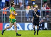 8 May 2022; Hugh McFadden of Donegal leaves the pitch to receive medical attention for an injury during the Ulster GAA Football Senior Championship Semi-Final match between Cavan and Donegal at St Tiernach's Park in Clones, Monaghan. Photo by Piaras Ó Mídheach/Sportsfile