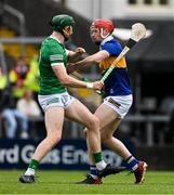 8 May 2022; William O'Donoghue of Limerick and Dillon Quirke of Tipperary before the Munster GAA Hurling Senior Championship Round 3 match between Limerick and Tipperary at TUS Gaelic Grounds in Limerick. Photo by Ray McManus/Sportsfile