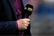 8 May 2022; A general view of a BBC Sport microphone at the Ulster GAA Football Senior Championship Semi-Final match between Cavan and Donegal at St Tiernach's Park in Clones, Monaghan. Photo by Piaras Ó Mídheach/Sportsfile