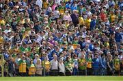 8 May 2022; Spectators stand for Amhrán na bhFiann before the Ulster GAA Football Senior Championship Semi-Final match between Cavan and Donegal at St Tiernach's Park in Clones, Monaghan. Photo by Piaras Ó Mídheach/Sportsfile