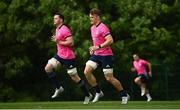 9 May 2022; Josh van der Flier and James Ryan during a Leinster rugby squad training session at UCD in Dublin. Photo by Harry Murphy/Sportsfile