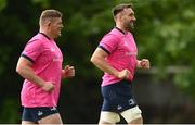 9 May 2022; Jack Conan, right, and Tadhg Furlong during a Leinster rugby squad training session at UCD in Dublin. Photo by Harry Murphy/Sportsfile