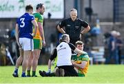 8 May 2022; Hugh McFadden of Donegal awaits medical attention for an injury during the Ulster GAA Football Senior Championship Semi-Final match between Cavan and Donegal at St Tiernach's Park in Clones, Monaghan. Photo by Piaras Ó Mídheach/Sportsfile