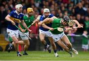 8 May 2022; Conor Boylan of Limerick is tackled by Craig Morgan of Tipperary during the Munster GAA Hurling Senior Championship Round 3 match between Limerick and Tipperary at TUS Gaelic Grounds in Limerick. Photo by Stephen McCarthy/Sportsfile