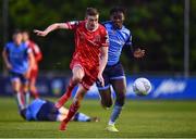 6 May 2022; Daniel Kelly of Dundalk and Eric Yoro of UCD during the SSE Airtricity League Premier Division match between UCD and Dundalk at UCD Bowl in Belfield, Dublin. Photo by Ben McShane/Sportsfile