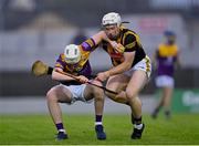 9 May 2022; Darragh Carley of Wexford in action against Timmy Clifford of Kilkenny during the oneills.com Leinster GAA Hurling U20 Championship Final match between Wexford and Kilkenny at Netwatch Cullen Park in Carlow. Photo by Piaras Ó Mídheach/Sportsfile