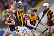 9 May 2022; AJ Redmond of Wexford in action against Billy Drennan of Kilkenny during the oneills.com Leinster GAA Hurling U20 Championship Final match between Wexford and Kilkenny at Netwatch Cullen Park in Carlow. Photo by Piaras Ó Mídheach/Sportsfile