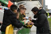 9 May 2022; Shamrock Rovers manager Stephen Bradley signs autographs before the SSE Airtricity League Premier Division match between Shamrock Rovers and Sligo Rovers at Tallaght Stadium in Dublin. Photo by Harry Murphy/Sportsfile