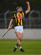 9 May 2022; Denis Walsh of Kilkenny celebrates scoring a point during the oneills.com Leinster GAA Hurling U20 Championship Final match between Wexford and Kilkenny at Netwatch Cullen Park in Carlow. Photo by Piaras Ó Mídheach/Sportsfile