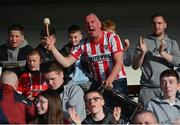 9 May 2022; Derry City supporter Kevin Cairns during the SSE Airtricity League Premier Division match between Derry City and St Patrick's Athletic at The Ryan McBride Brandywell Stadium in Derry. Photo by Ramsey Cardy/Sportsfile