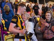 9 May 2022; Kilkenny captain Padraig Moylan celebrates with his mother Catherine after his side's victory in the oneills.com Leinster GAA Hurling U20 Championship Final match between Wexford and Kilkenny at Netwatch Cullen Park in Carlow. Photo by Piaras Ó Mídheach/Sportsfile