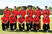 10 May 2022; The Munster Reds team before the Cricket Ireland Inter-Provincial Cup match between Leinster Lightning and Munster Reds at Pembroke Cricket Club in Dublin. Photo by Sam Barnes/Sportsfile