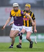 9 May 2022; Darragh Carley of Wexford in action against Killian Doyle of Kilkenny during the oneills.com Leinster GAA Hurling U20 Championship Final match between Wexford and Kilkenny at Netwatch Cullen Park in Carlow. Photo by Piaras Ó Mídheach/Sportsfile