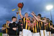 9 May 2022; Kilkenny captain Padraig Moylan celebrates with the cup after his side's victory in the oneills.com Leinster GAA Hurling U20 Championship Final match between Wexford and Kilkenny at Netwatch Cullen Park in Carlow. Photo by Piaras Ó Mídheach/Sportsfile