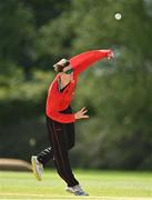 10 May 2022; Mike Frost of Munster Reds bowls during the Cricket Ireland Inter-Provincial Cup match between Leinster Lightning and Munster Reds at Pembroke Cricket Club in Dublin. Photo by Sam Barnes/Sportsfile