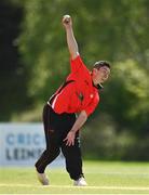 10 May 2022; David Delany of Munster Reds bowls during the Cricket Ireland Inter-Provincial Cup match between Leinster Lightning and Munster Reds at Pembroke Cricket Club in Dublin. Photo by Sam Barnes/Sportsfile