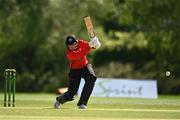 10 May 2022; PJ Moor of. Munster Reds plays a shot during the Cricket Ireland Inter-Provincial Cup match between Leinster Lightning and Munster Reds at Pembroke Cricket Club in Dublin. Photo by Sam Barnes/Sportsfile