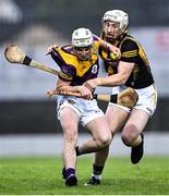9 May 2022; Darragh Carley of Wexford in action against Timmy Clifford of Kilkenny during the oneills.com Leinster GAA Hurling U20 Championship Final match between Wexford and Kilkenny at Netwatch Cullen Park in Carlow. Photo by Piaras Ó Mídheach/Sportsfile