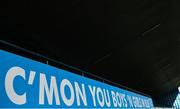 11 May 2022; Dublin GAA signage before the Electric Ireland Leinster GAA Minor Football Championship Semi-Final match between Dublin and Offaly at Parnell Park in Dublin. Photo by Seb Daly/Sportsfile