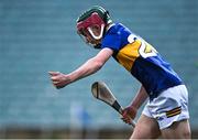 11 May 2022; Sam Rowan of Tipperary celebrates scoring his side's first goal during the Electric Ireland Munster GAA Minor Hurling Championship Final match between Tipperary and Clare at TUS Gaelic Grounds in Limerick. Photo by Piaras Ó Mídheach/Sportsfile