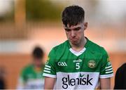 11 May 2022; Cameron Egan of Offaly after his side's defeat in the Electric Ireland Leinster GAA Minor Football Championship Semi-Final match between Dublin and Offaly at Parnell Park in Dublin. Photo by Seb Daly/Sportsfile