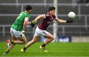 8 May 2022; Finnian Ó Laoí of Galway in action against David Bruen of Leitrim during the Connacht GAA Football Senior Championship Semi-Final match between Galway and Leitrim at Pearse Stadium in Galway. Photo by Brendan Moran/Sportsfile