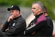 8 May 2022; Galway manager Padraic Joyce, right and selector John Concannon during the Connacht GAA Football Senior Championship Semi-Final match between Galway and Leitrim at Pearse Stadium in Galway. Photo by Brendan Moran/Sportsfile