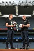 12 May 2022; Kildare U20 manager Brian Flanagan, left, and Tyrone U20 manager Paul Devlin pictured ahead of the EirGrid GAA Football U20 All-Ireland Final this Saturday. EirGrid, Ireland’s grid operator, has partnered with the GAA since 2015 as sponsor of the U20 GAA Football All-Ireland Championship. Photo by Seb Daly/Sportsfile