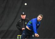 12 May 2022; Andy McBrine of North West Warriors during the Cricket Ireland Inter-Provincial Cup match between North West Warriors and Northern Knights at Bready Cricket Club in Magheramason, Tyrone. Photo by Stephen McCarthy/Sportsfile