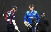 12 May 2022; Stephen Doheny of North West Warriors during the Cricket Ireland Inter-Provincial Cup match between North West Warriors and Northern Knights at Bready Cricket Club in Magheramason, Tyrone. Photo by Stephen McCarthy/Sportsfile