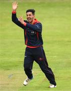 12 May 2022; Ruhan Pretorius of Northern Knights appeals during the Cricket Ireland Inter-Provincial Cup match between North West Warriors and Northern Knights at Bready Cricket Club in Magheramason, Tyrone. Photo by Stephen McCarthy/Sportsfile