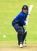 12 May 2022; William Porterfield of North West Warriors bats during the Cricket Ireland Inter-Provincial Cup match between North West Warriors and Northern Knights at Bready Cricket Club in Magheramason, Tyrone. Photo by Stephen McCarthy/Sportsfile