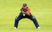 12 May 2022; Ani Chore of Northern Knights makes a catch during the Cricket Ireland Inter-Provincial Cup match between North West Warriors and Northern Knights at Bready Cricket Club in Magheramason, Tyrone. Photo by Stephen McCarthy/Sportsfile