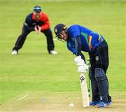 12 May 2022; William McClintock of North West Warriors bats during the Cricket Ireland Inter-Provincial Cup match between North West Warriors and Northern Knights at Bready Cricket Club in Magheramason, Tyrone. Photo by Stephen McCarthy/Sportsfile