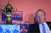 12 May 2022; World Rugby chairman Sir Bill Beaumont during a World Rugby Cup future hosts announcement media conference at the Convention Centre in Dublin. Photo by Brendan Moran/Sportsfile